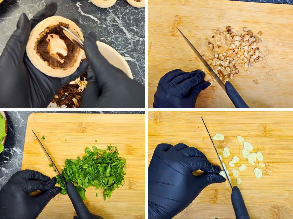 Prep Steps for Shrimp Stuffed Mushrooms Recipe