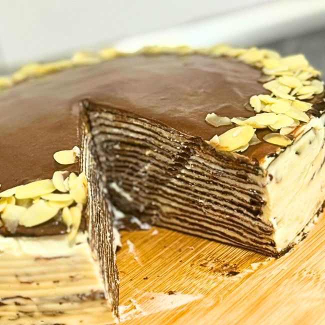 Pancake Cake on a table