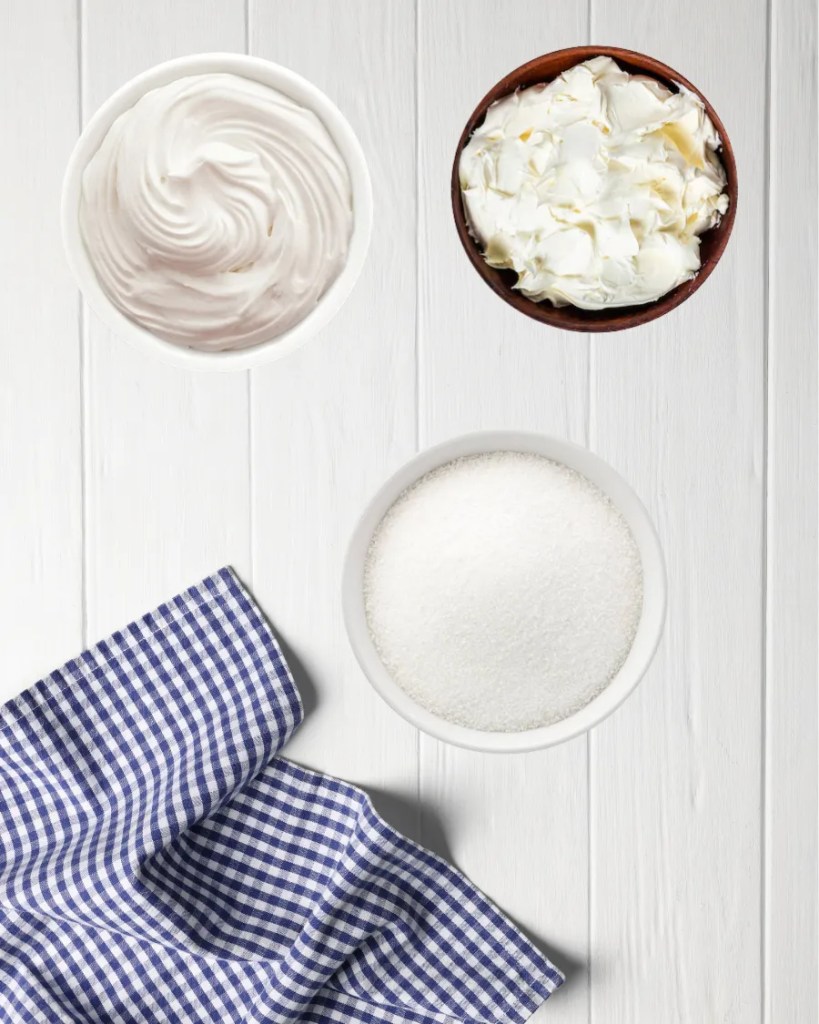 Ingredients for cream for Pancake Cake