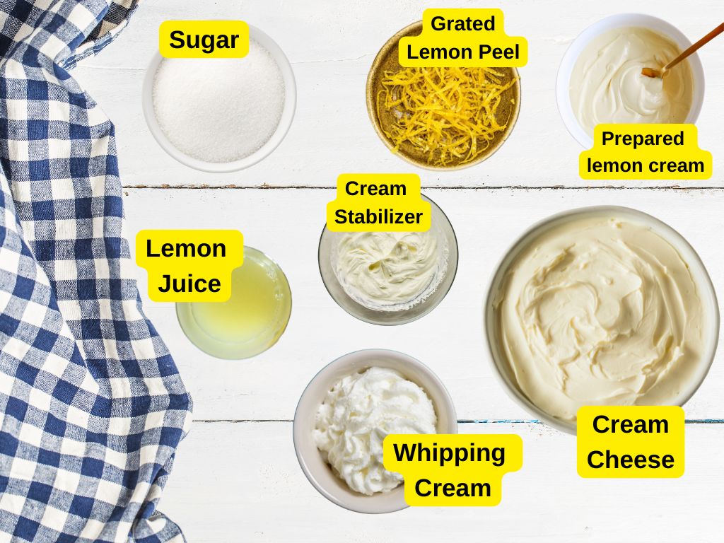 Lemon Cheesecake ingredients