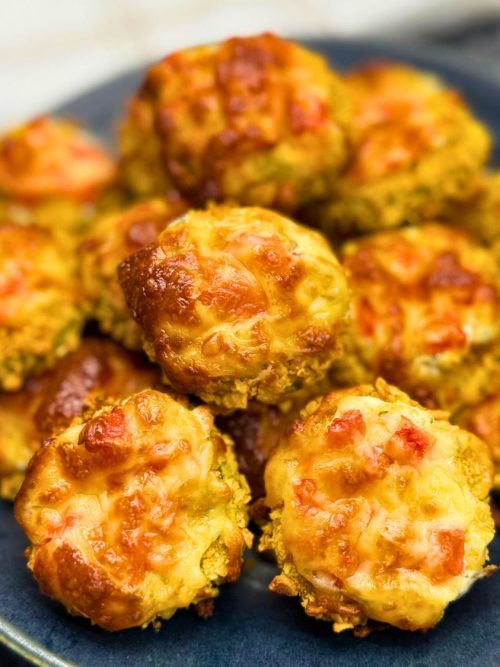 A plate of Crispy Baked Zucchini Rolls with Best Dipping Sauce
