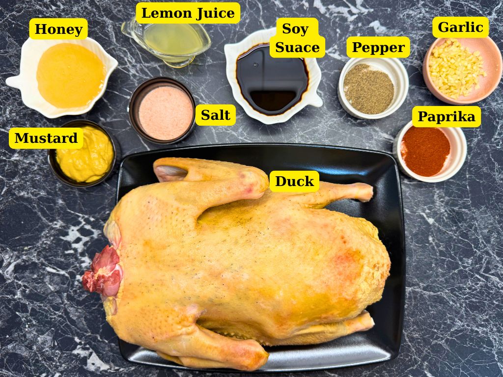 Ingredients in Roasted Duck Recipe