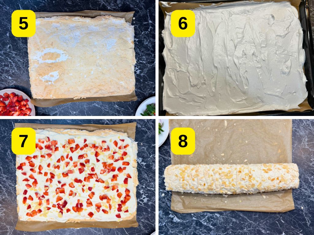 Instructions How To Make Strawberry Meringue Roll