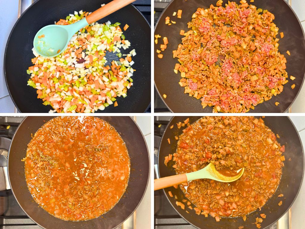 Steps how to make sauce for Tuscan Beef Ragu