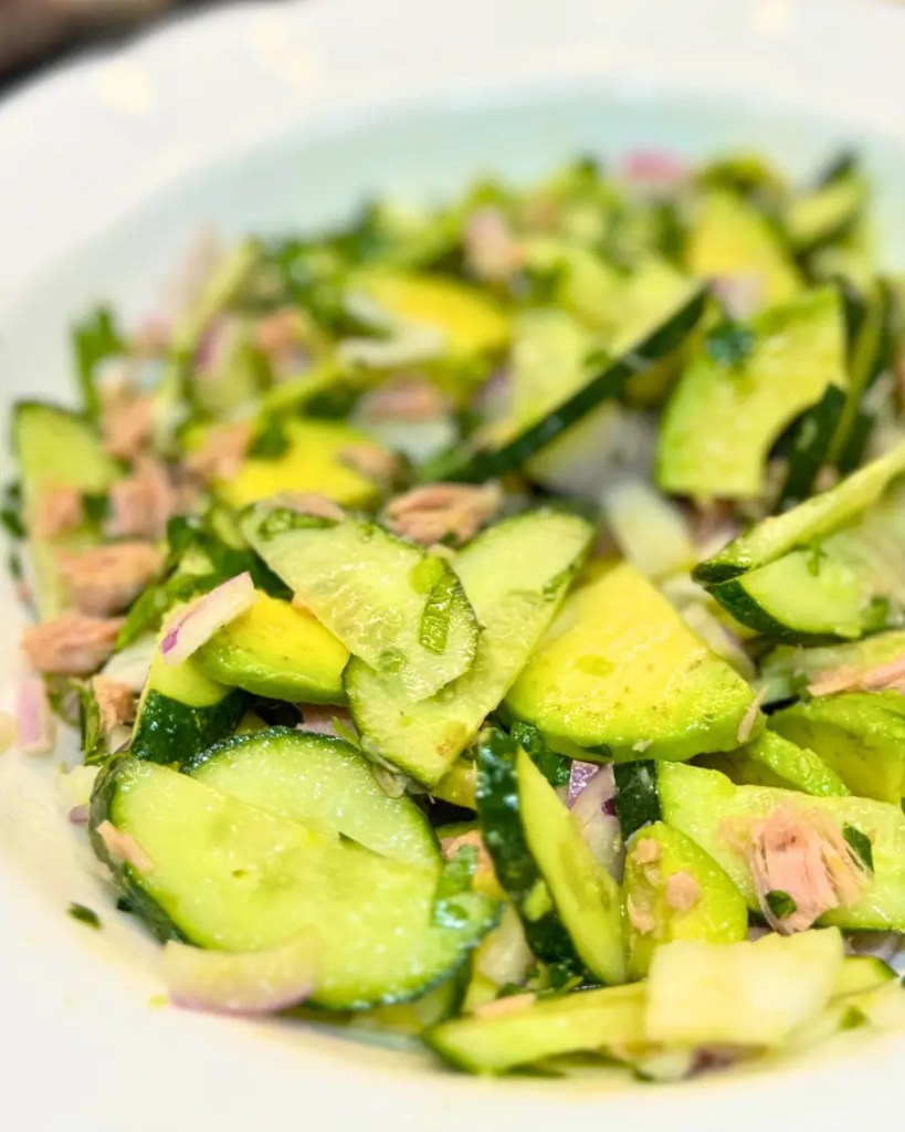 Low Carb Avocado Tuna Cucumber Salad