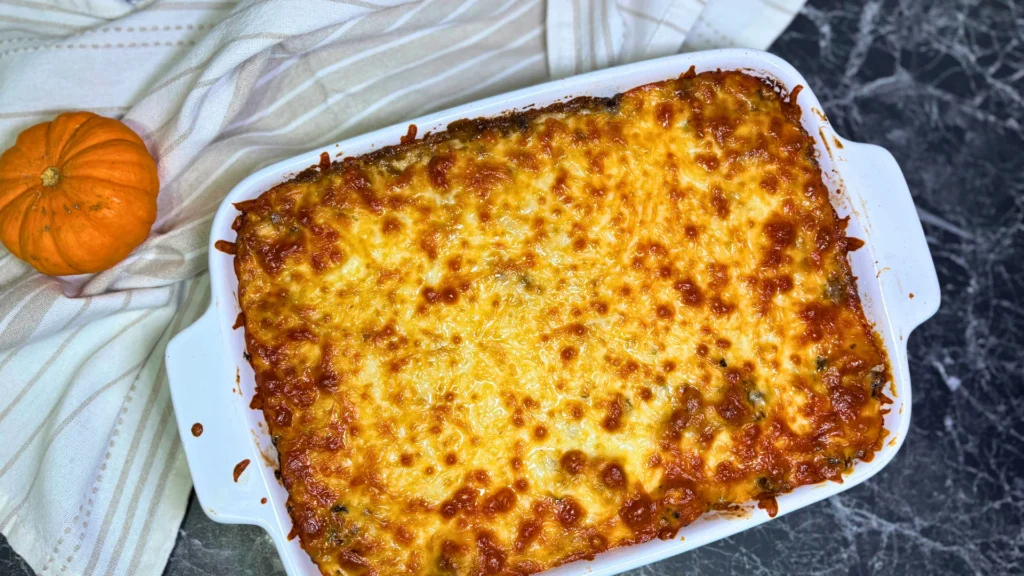 Golden Cheesy Chicken and Potato Casserole Fresh from the Oven